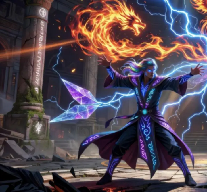 Diagram of elemental spell combo chains in ET Group B.V.